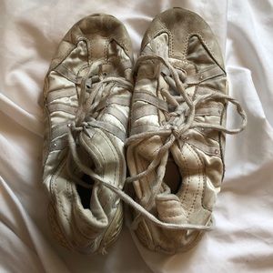 Worn out cheer shoes